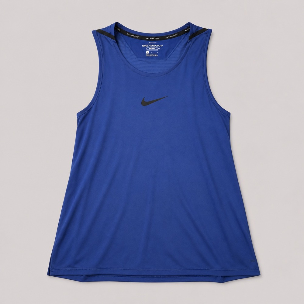 Nike Pro AeroAdapt Mens Large Blue Slim Fit Running Training Tank Top